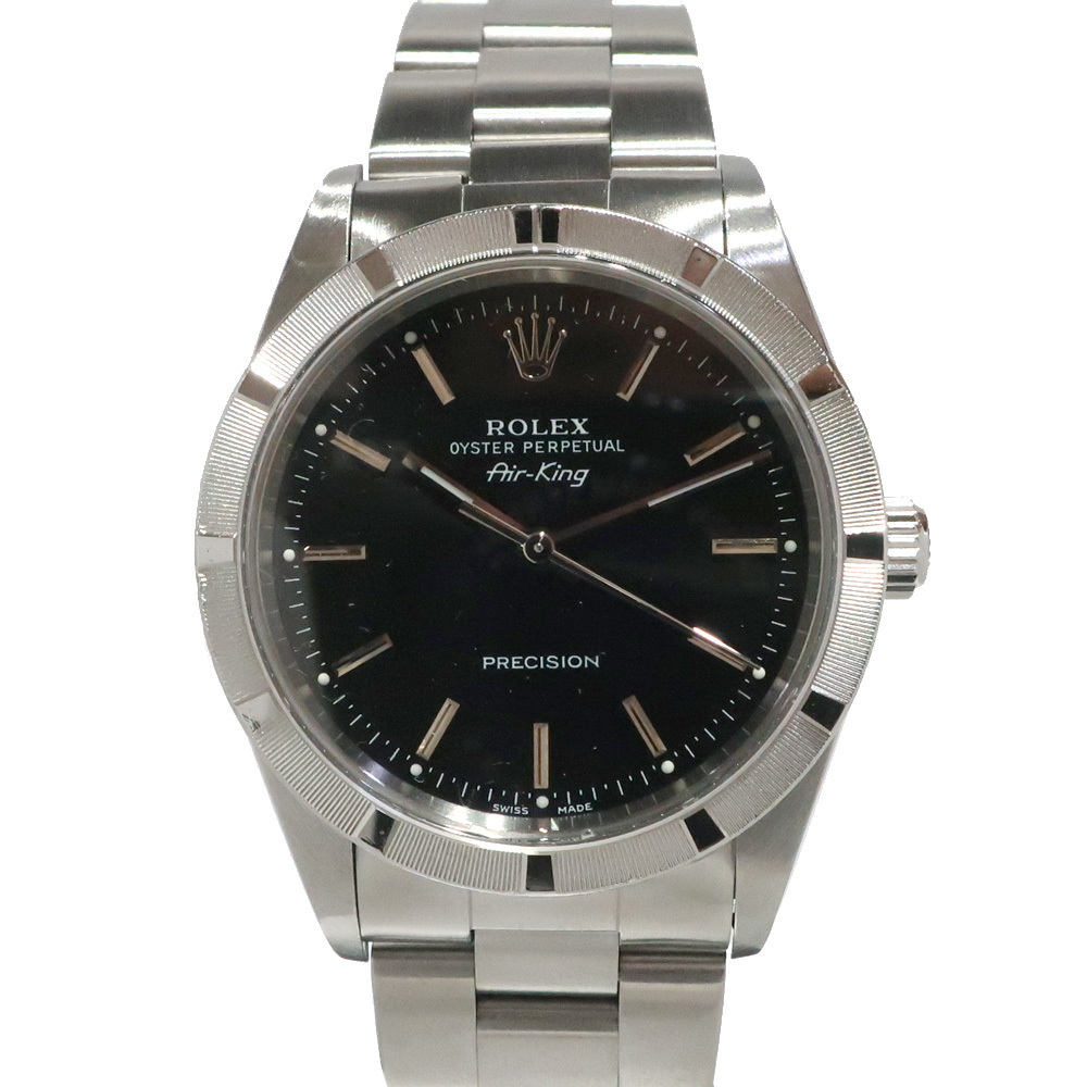 【天白】ROLEX ロレックス 腕時計 エアキング 14010M Y番 自動巻き 34mm メンズ ステンレススチール 黒文字盤 本体のみ