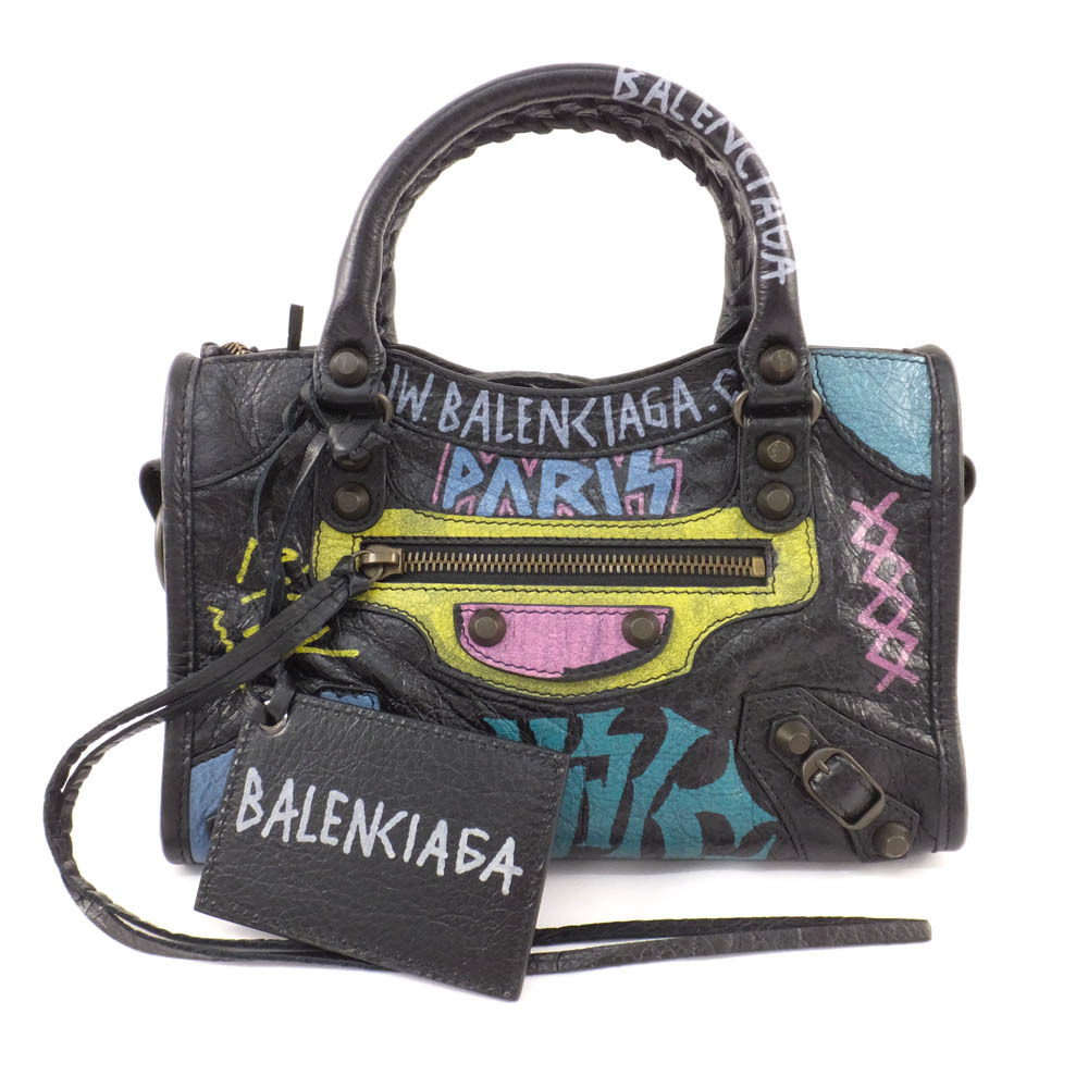 [ Tempaku ] Balenciaga graffiti 2WAY сумка ручная сумочка сумка на плечо black metallic ru металлические принадлежности compact зеркало 