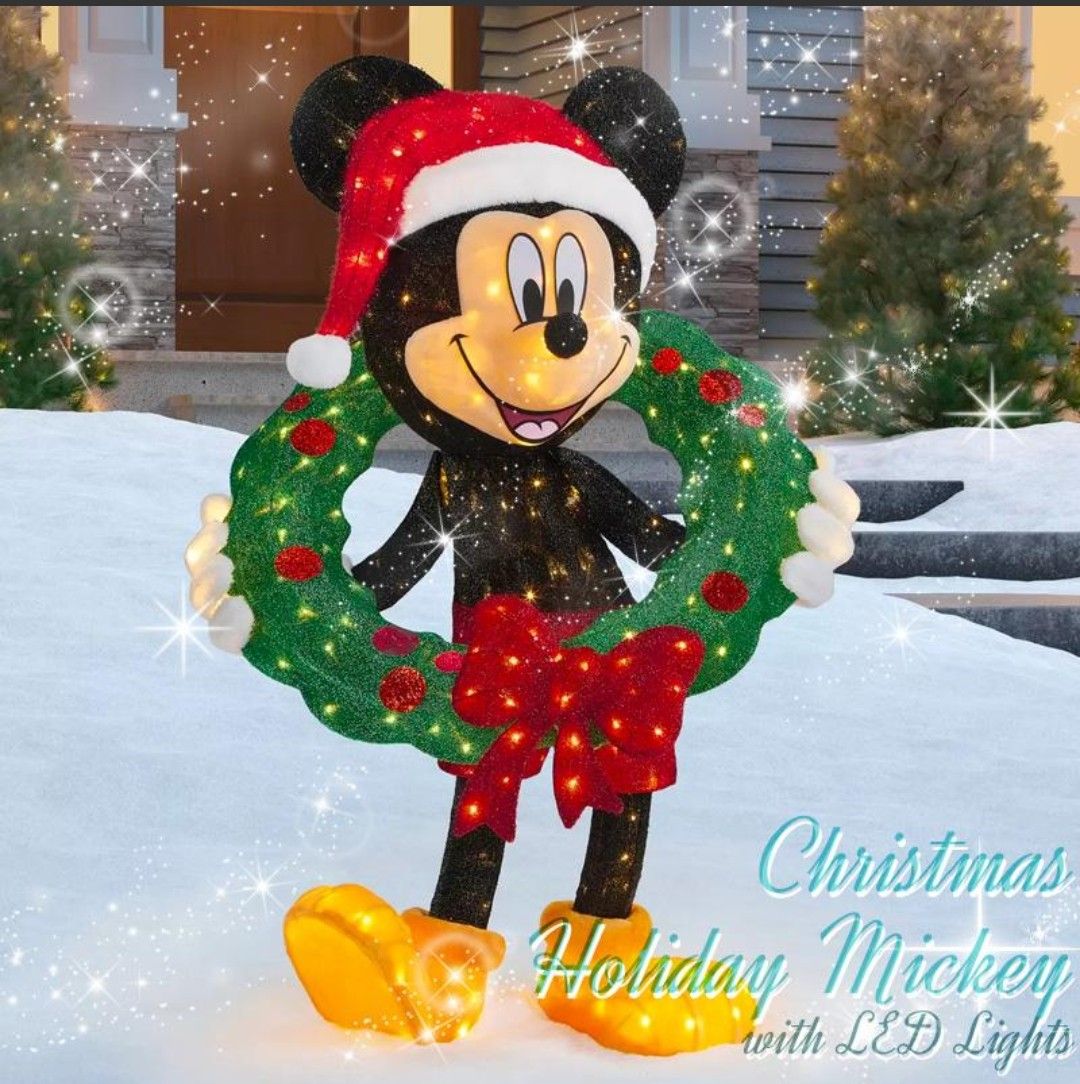 ホリデーミッキーマウス　クリスマス　ディズニー　電球　おしゃれ　ライトアップ ミニー ぬいぐるみ デイジー