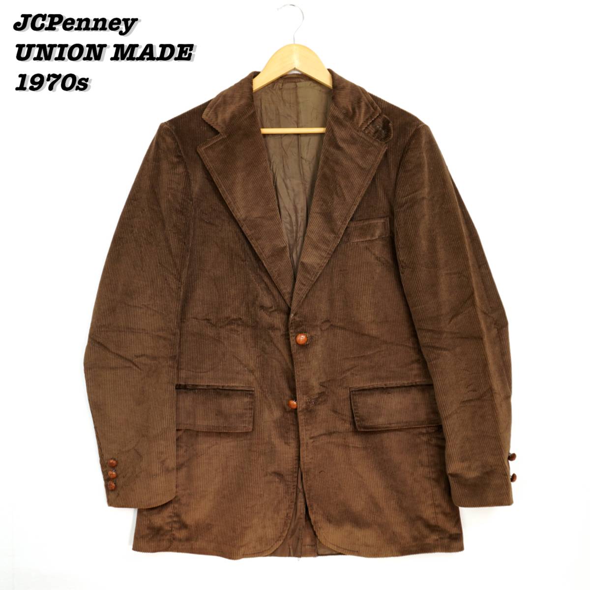 JCPenney Corduroy Tailored Jacket 1970s 304068 UNIONMADE Vintage ジェーシーペニー コーデュロイ ジャケット 1970年代 ヴィンテージ Yahoo!フリマ（旧）