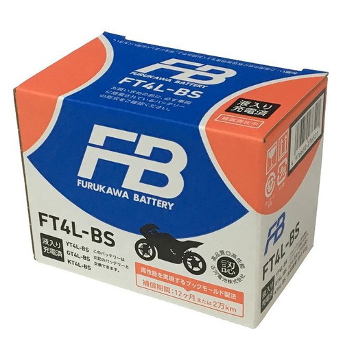 古河電池(フルカワデンチ) バイク バッテリー FT4L-BS (YT4L-BS 互換)(液入充電済) 密閉型MFバッテリー_画像1