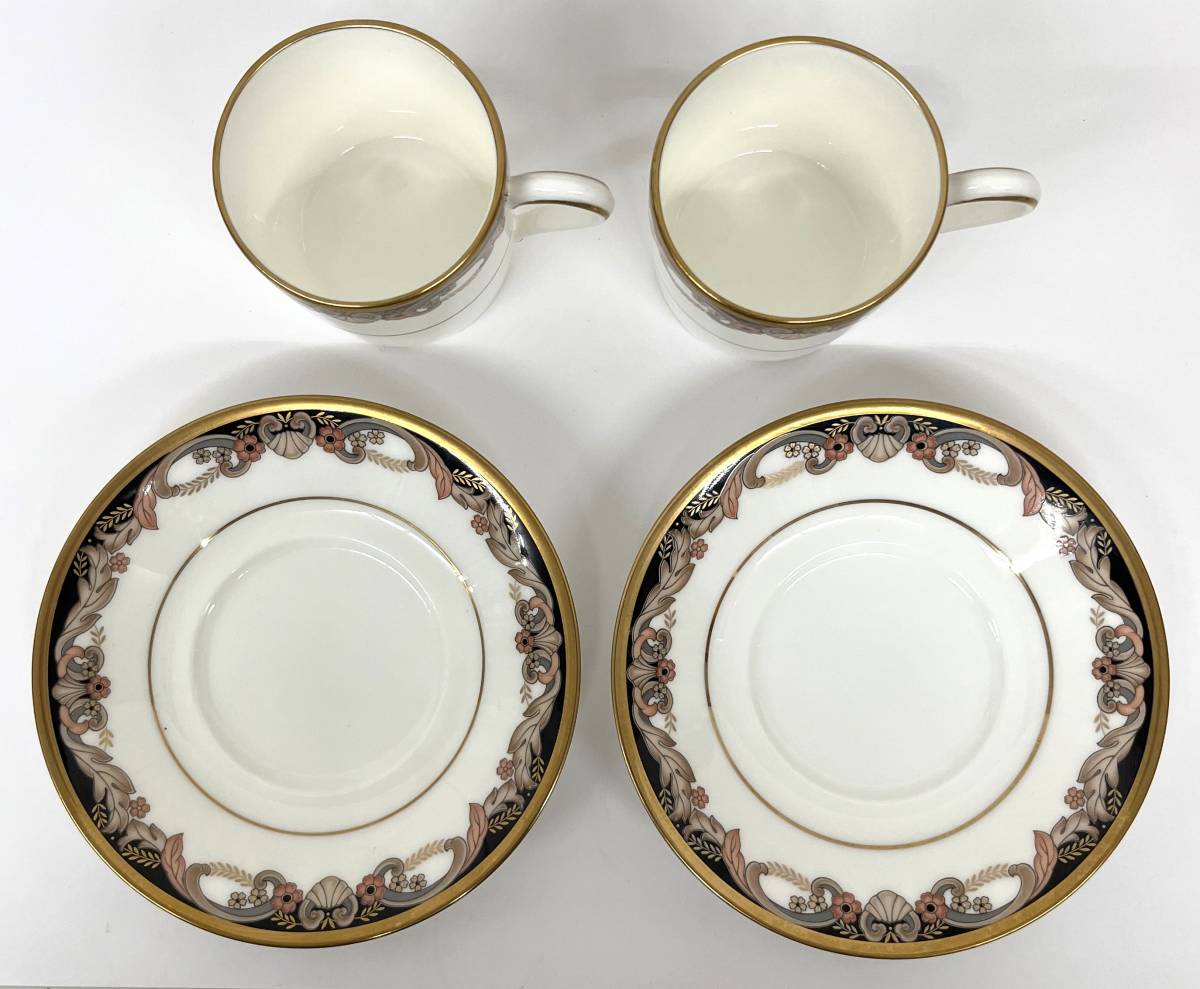 NORITAKE ノリタケ ボーンチャイナ ファレンティーノ 花柄 金彩 ＊デミタスカップ エスプレッソカップ ソーサー 2客 ペア ティータイム_画像6