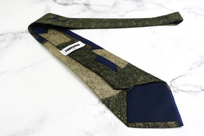  Renoma brand necktie silk arrow seal Logo men's navy renoma