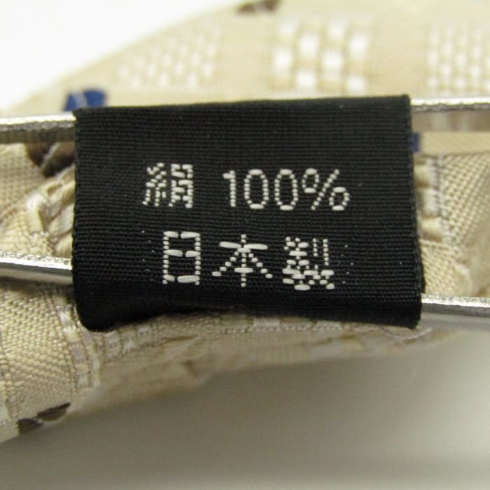 コムサ ブランド ネクタイ 格子柄 小紋柄 日本製 シルク メンズ イエロー COMME CA_画像5