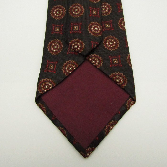  chaps Ralph Lauren brand necktie fine pattern pattern square pattern dot silk made in Japan men's Brown CHAPS Ralph Lauren
