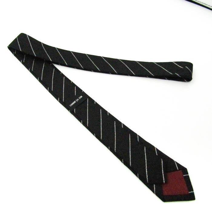  Comme Ca Ism brand necktie stripe pattern pen sill stripe silk men's black COMME CA ISM