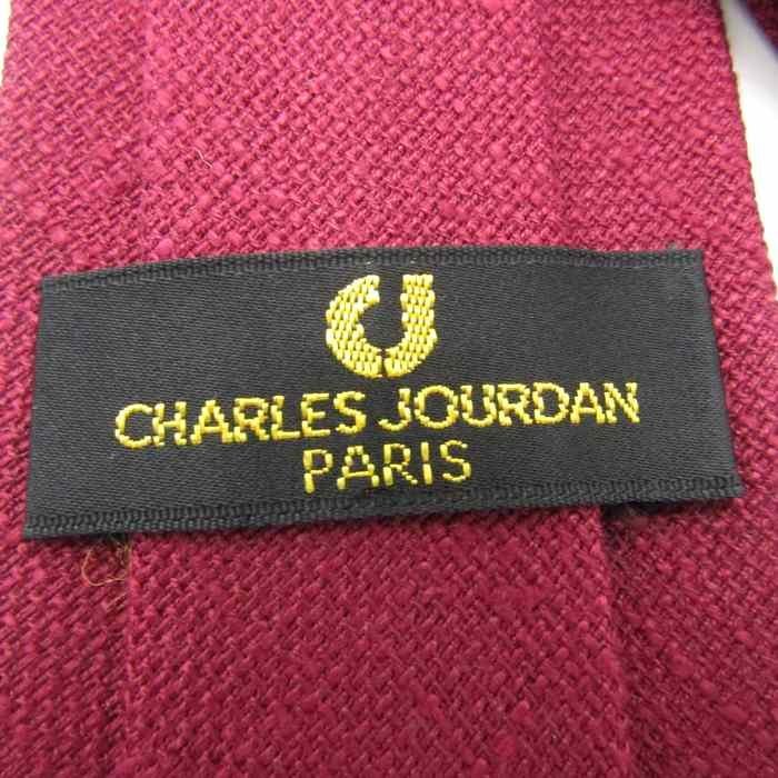 シャルル・ジョルダン ブランド ネクタイ シルク ワンポイント メンズ ワインレッド CHARLES JOURDAN_画像4