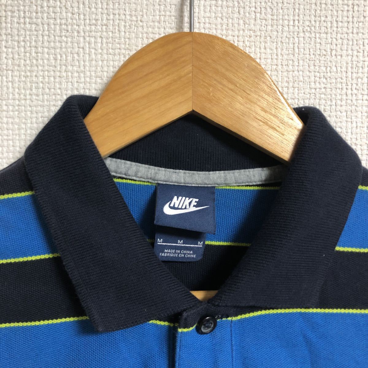 古着】nike ナイキ半袖ポロシャツ mサイズ ボーダー マルチカラー