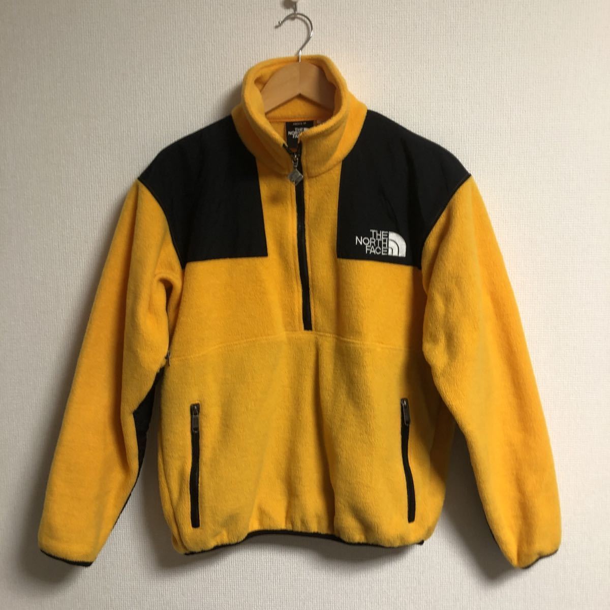 【古着】90s ビンテージ　THE NORTH FACE ザノースフェイス　ハーフジップ フリース ARMADILLA （アルマディア）　イエロー　 デナリ　レア