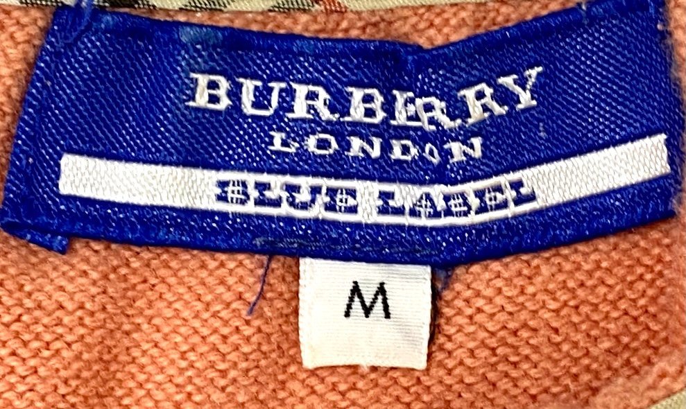 BURBERRY BLUE LABEL バーバリーブルーレーベル トップス カットソー ニット 七分袖 ピンク パフスリーブ リボン レディース sizeM_画像4