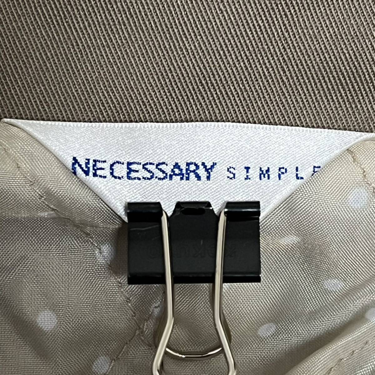 ★NECESSARY SIMPLE ネセサリー シンプル★ステンカラー スプリング コート 裏地 多ポケット 通勤 通学 グレージュ レディース L/DD6613の画像6