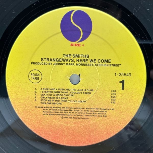 美品!! SRC刻印 USオリジナル THE SMITHS Strangeways, Here We Come ('87 Sire) ザ・スミス w/ Morrissey, Johnny Marr アナログ LP_画像3
