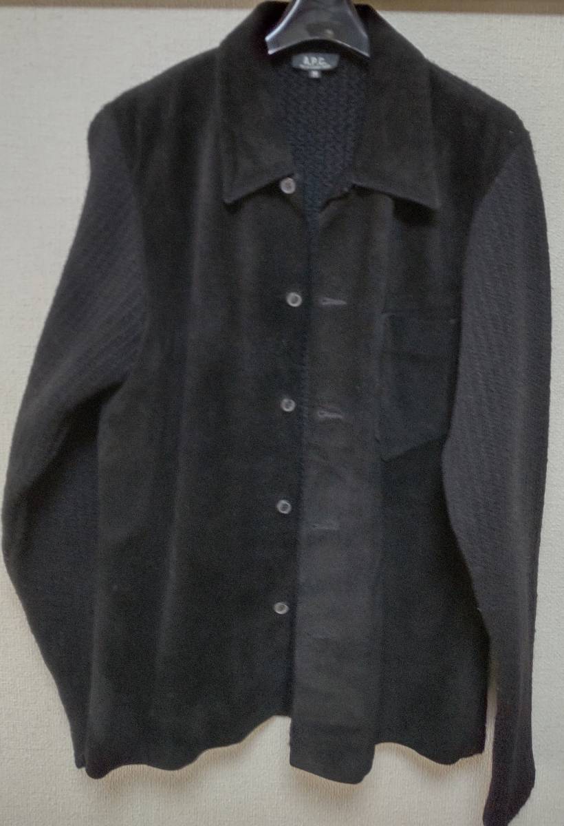 アー・ペー・セー　皮革ウール　ジャケット　メンズ　Мサイズ　A.P.C.　ブラック フランス製