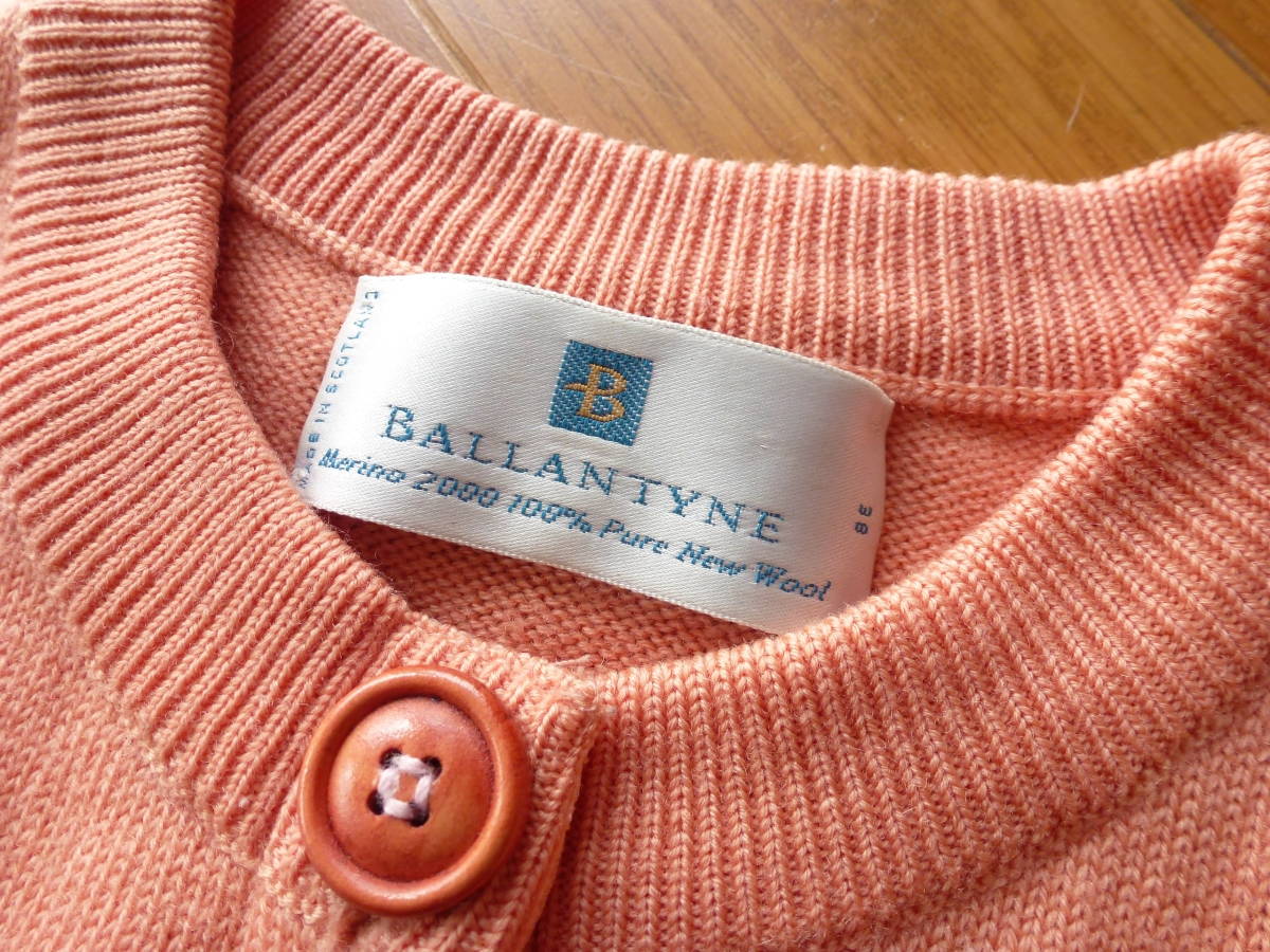 美品 BALLANTYNE バランタイン Pure New Wool カーディガン 38 ピンク 即決あり！_画像4