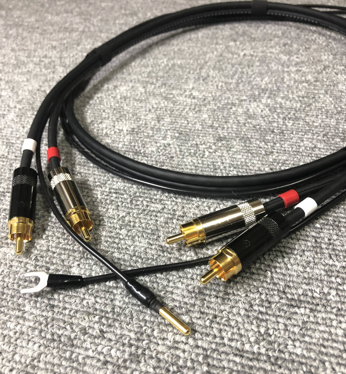 ★自作★ Technics SL-10用 RCAフォノケーブル+アース線 120cm
