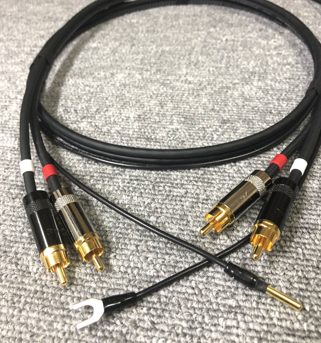 ★自作★ Technics SL-10用 RCAフォノケーブル+アース線 120cm
