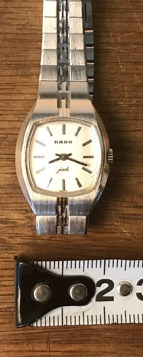 SS-1465■送料込■RADO jade クォーツ 腕時計 時計 レディース アンティーク レトロ 34g●動作品/くATらの画像3