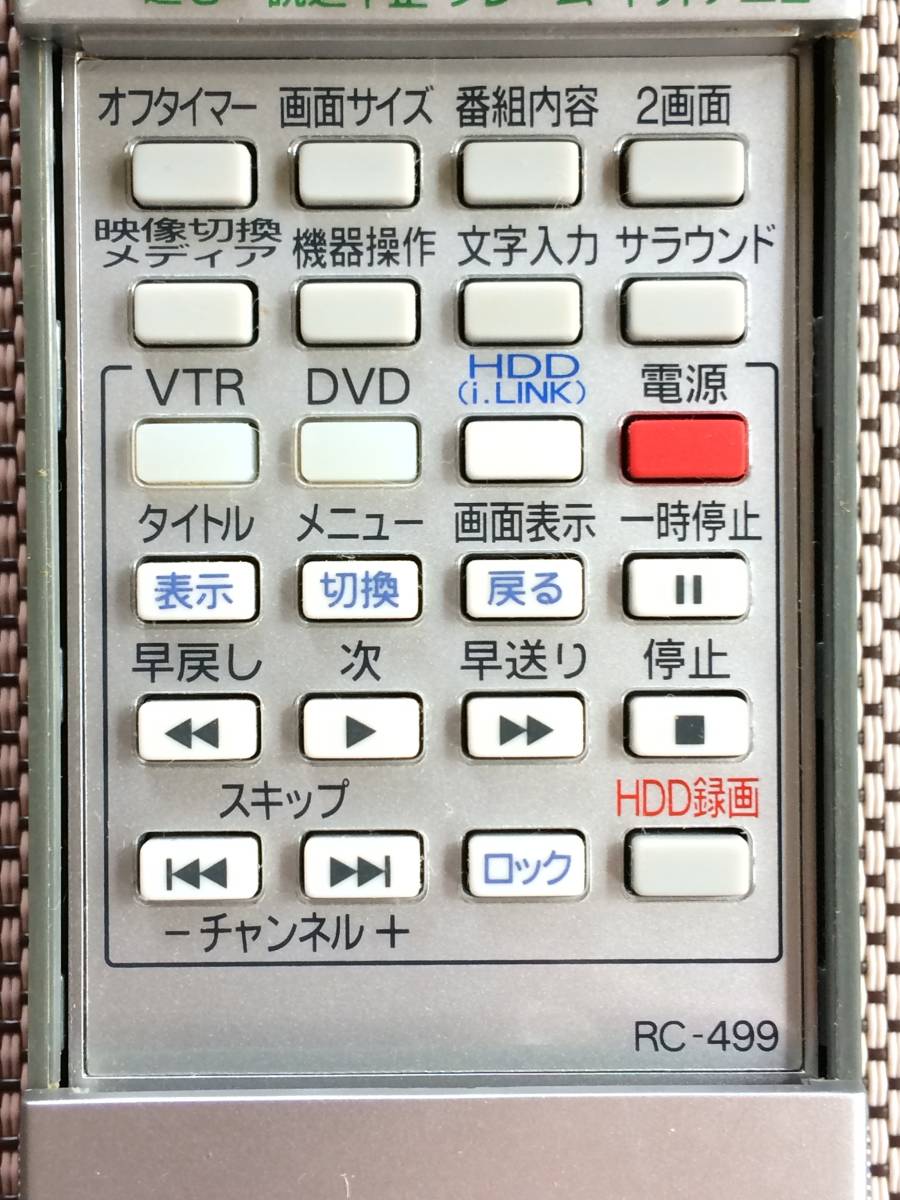 送料無料★SANYO★サンヨー★純正★テレビ用リモコン★RC-499★中古★動作品★返金保証あり★_画像5