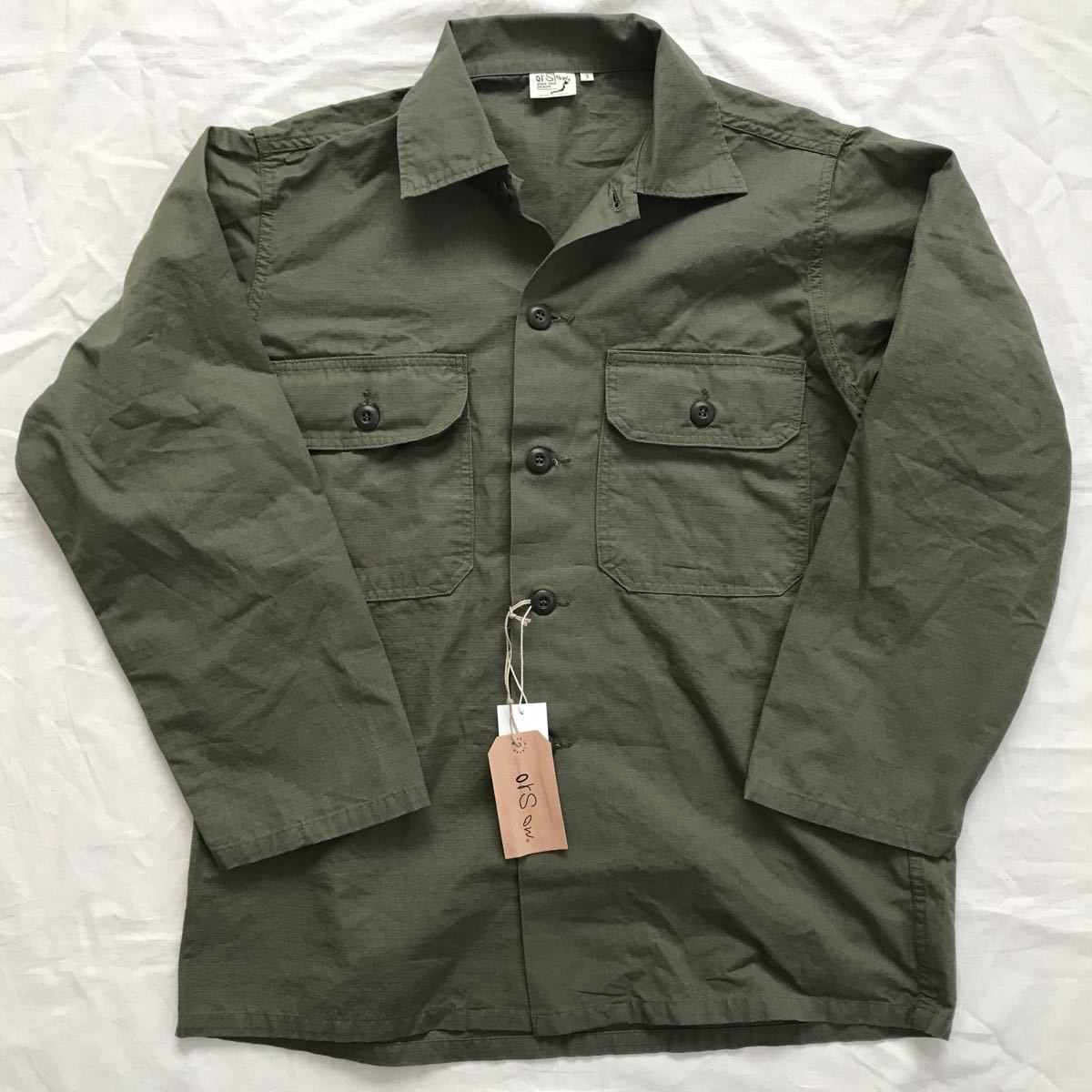 未使用タグ付き◎orslow トゥルーパーファティーグシャツ リップストップシャツジャケット 3(L) TROOPER FATIGUE SHIRT　01-8048_画像1