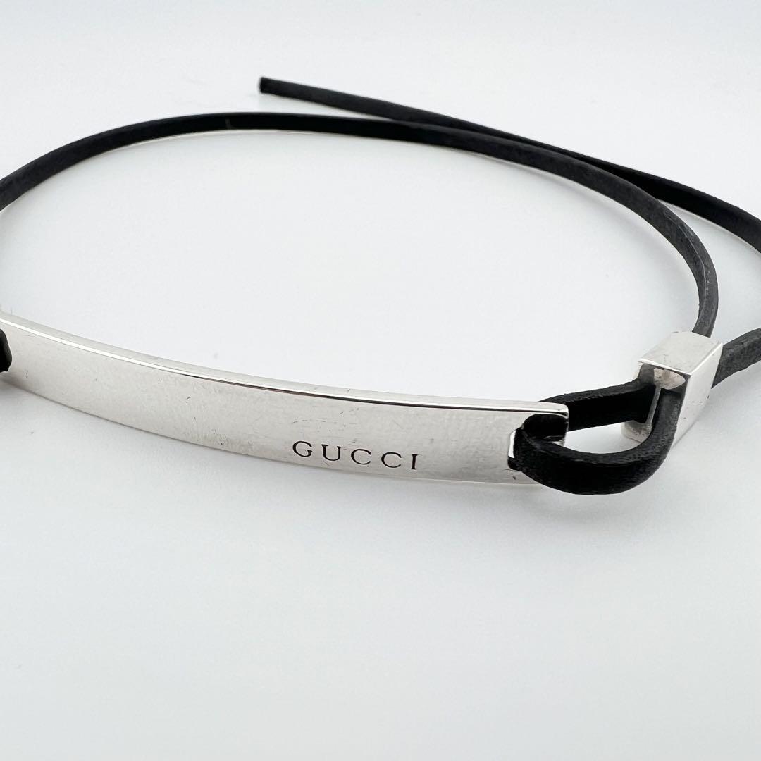 GUCCI グッチ ストラップ ブラック シルバー プレート - ストラップ