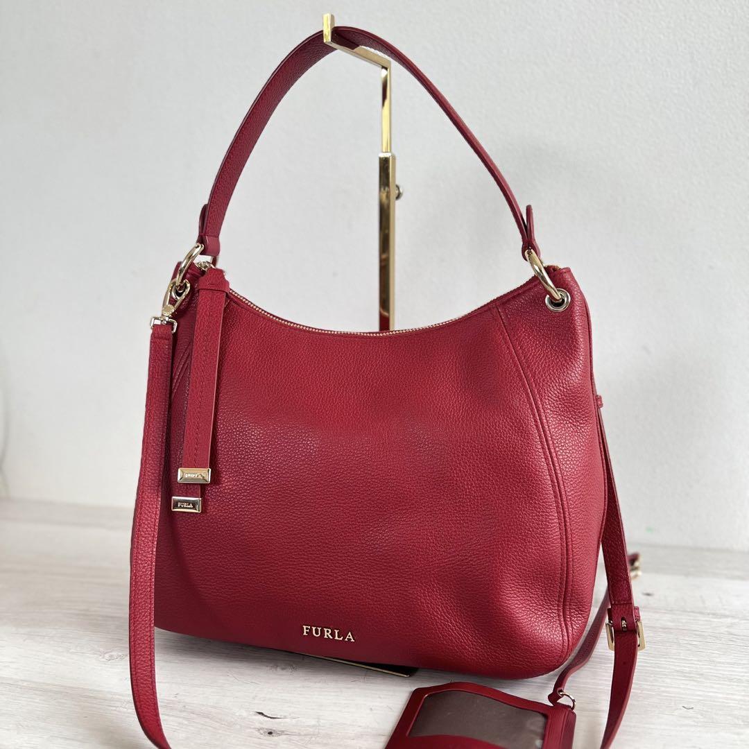 フルラ シエンナ 2WAY ハンドバッグ ショルダーバッグ レッド 赤