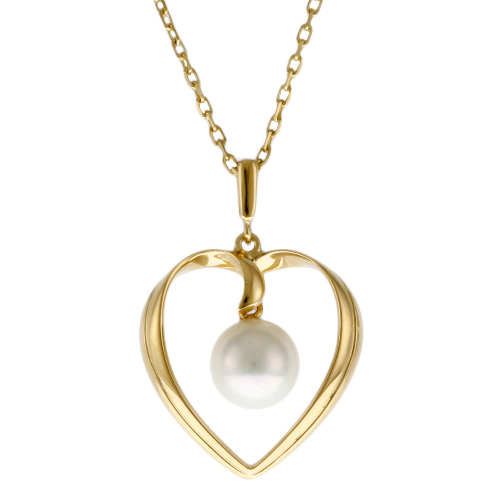 ミキモト MIKIMOTO ネックレス 18金 K18イエローゴールド パール レディース 中古 美品