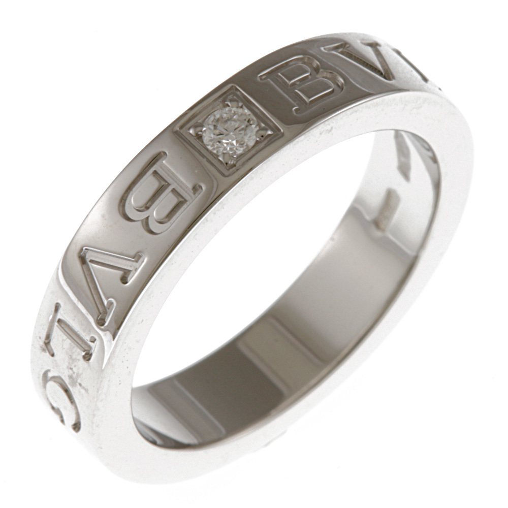 ブルガリ BVLGARI ブルガリブルガリ リング・指輪 7.5号 18金 K18ホワイトゴールド ダイヤモンド レディース  美品