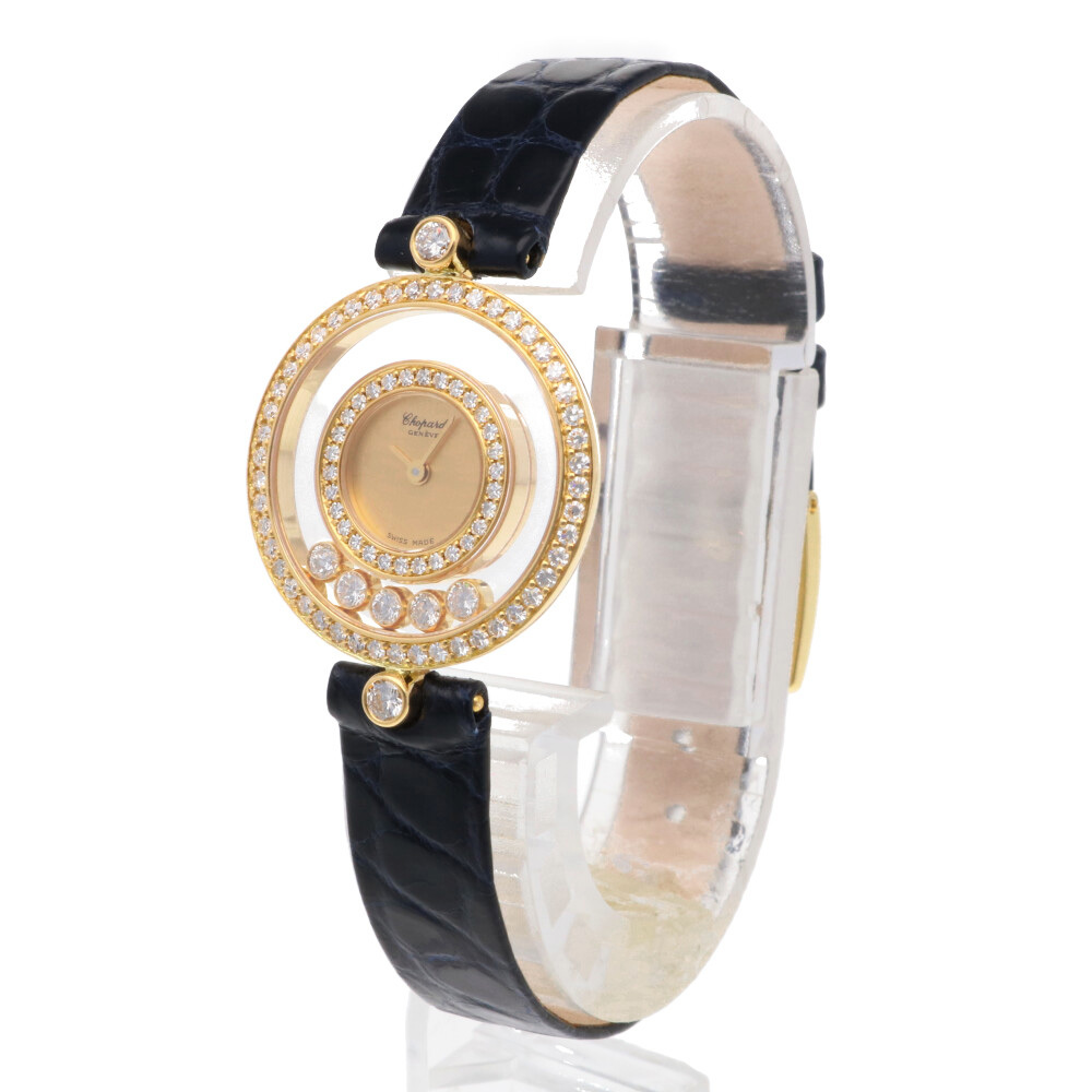 ショパール Chopard ハッピーダイヤモンド 4097 腕時計 18金 K18イエローゴールド 4097 レディース 中古 美品_画像3