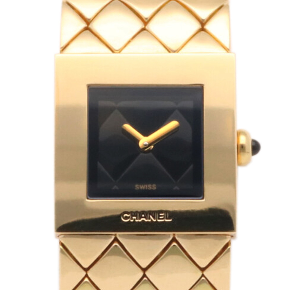 シャネル CHANEL マトラッセ 腕時計 18金 K18イエローゴールド レディース 中古 美品