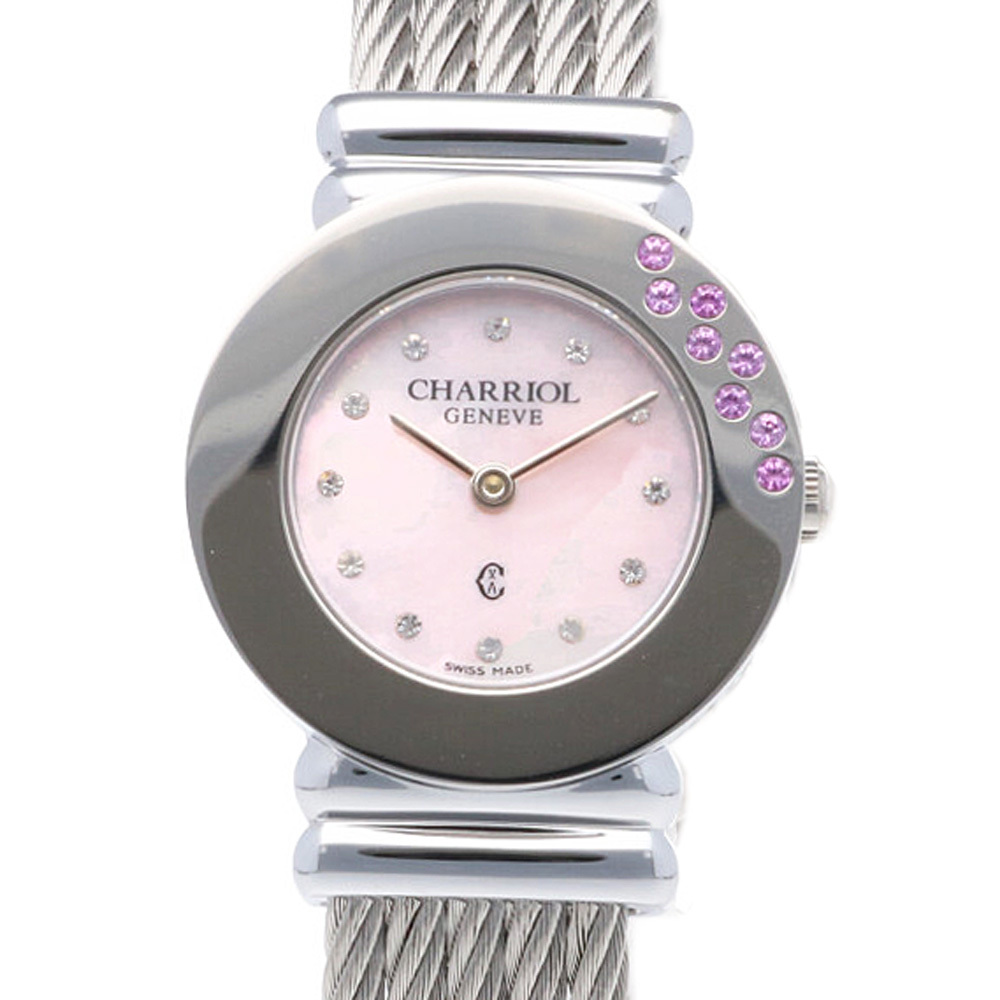 シャリオール サントロペ 腕時計 ステンレススチール 028ST クオーツ 1年保証 CHARRIOL【中古】美品_画像1