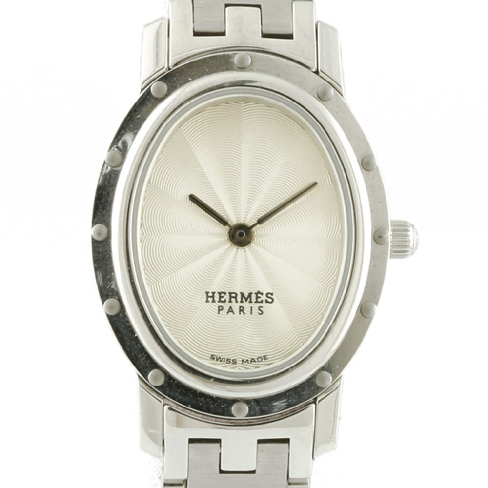 【限界値下げ祭3-OF】エルメス HERMES クリッパーオーバル 腕時計 SS CO1.210 レディース 中古