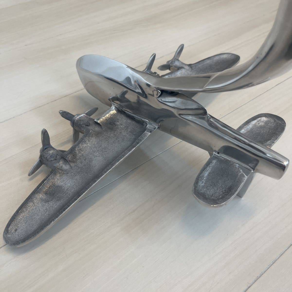 【アルミニウム・B17】ディスプレイ モデル プレーン 航空機 軍用機 ビンテージ品 個人輸入 ボーイング 第二次大戦 158 ⑭_画像8