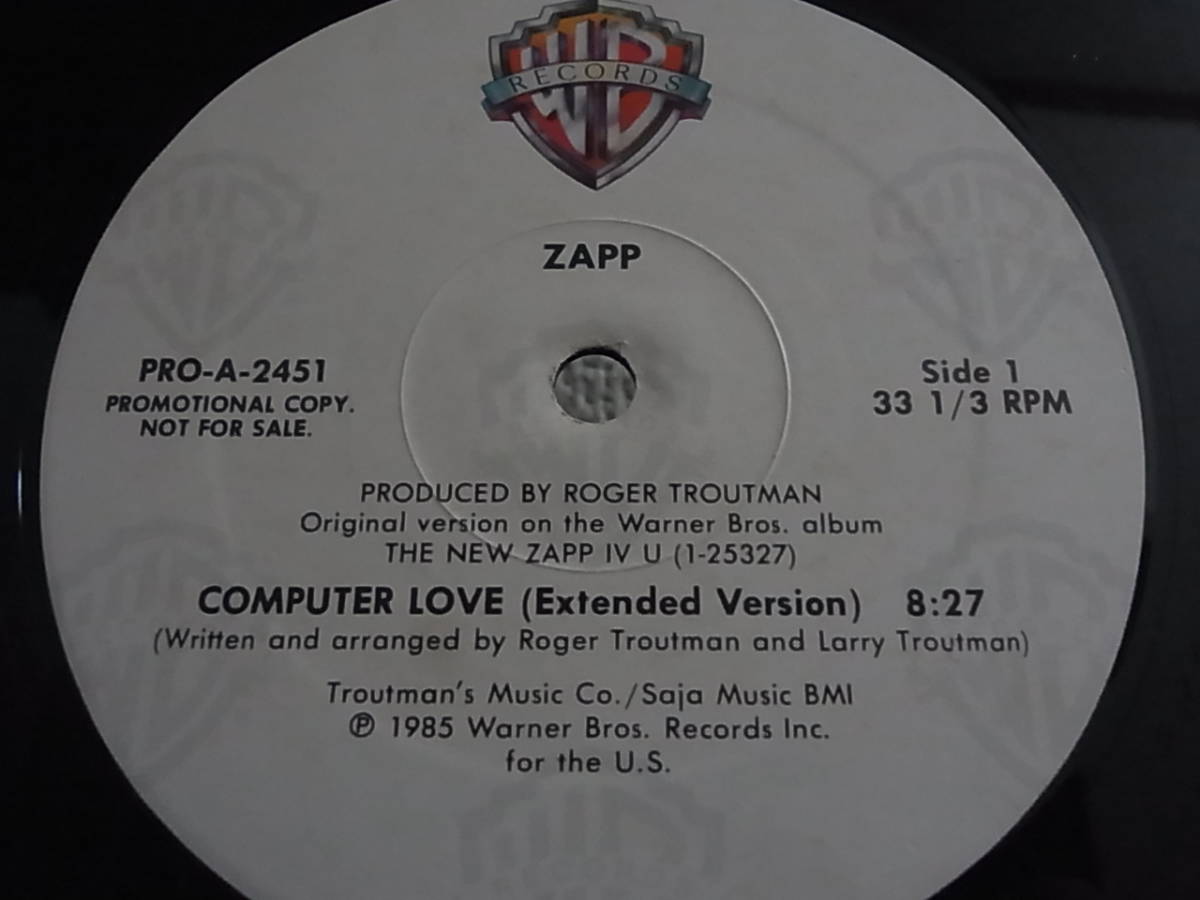 US-Promo12\' Zapp/Computer Love-Extended Version *US-Promo поэтому,33 вращение A,B поверхность ExtendedVersion только..