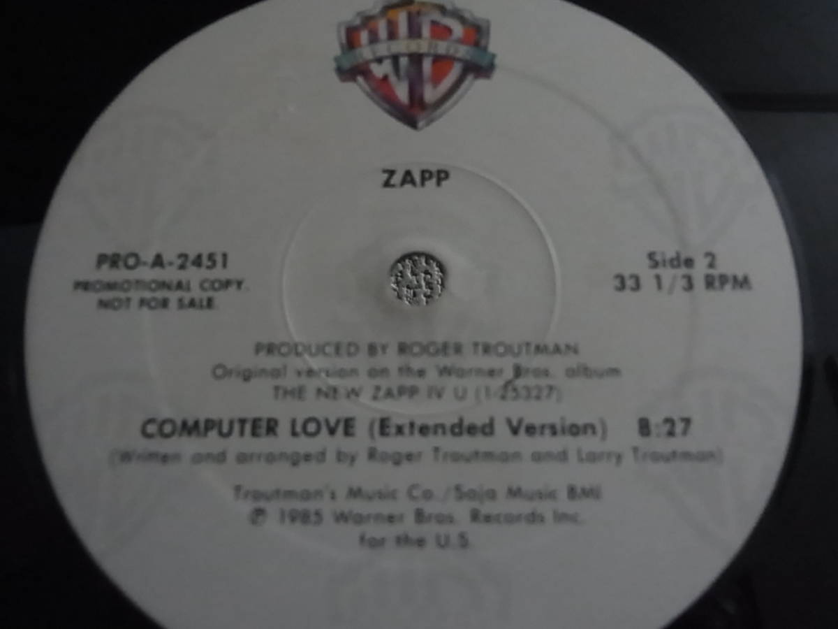 US-Promo12\' Zapp/Computer Love-Extended Version *US-Promo поэтому,33 вращение A,B поверхность ExtendedVersion только..