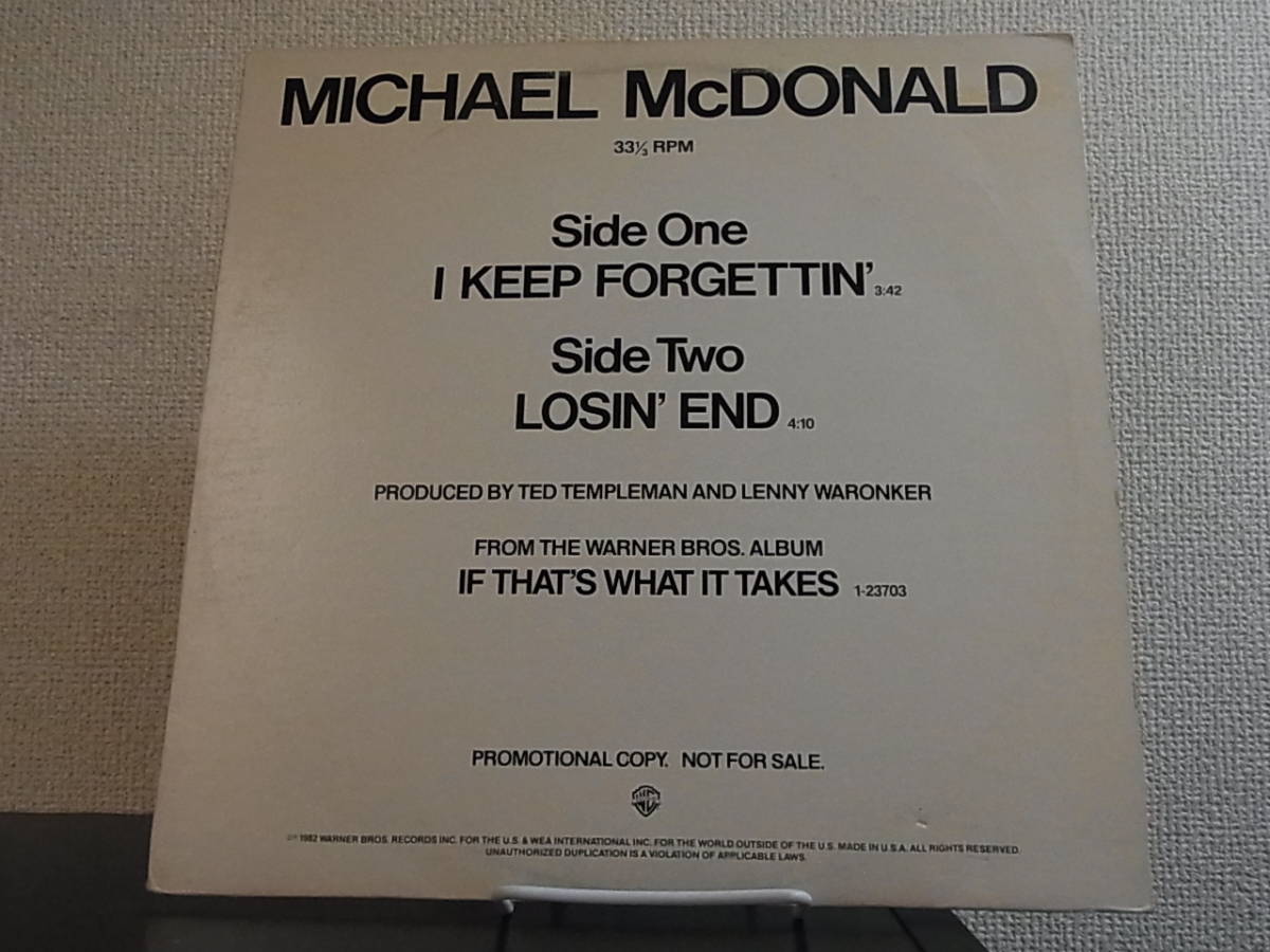 US-Promo12´ Michael McDonald/I Keep Forgettin´-