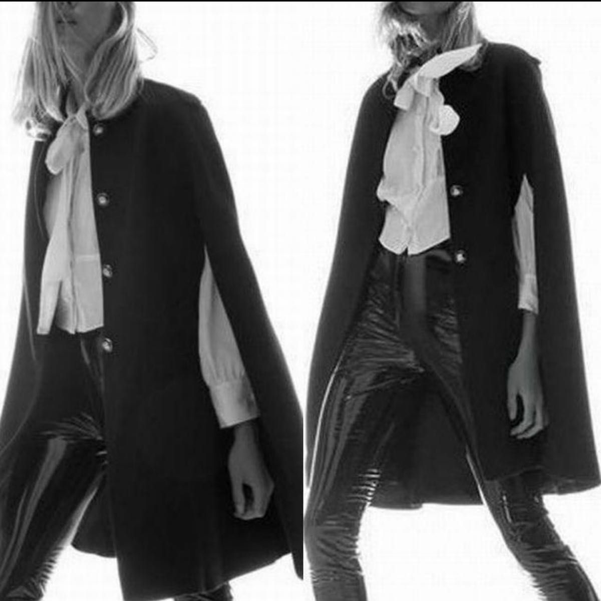 ZARA ポンチョコート ケープコート ブラック Mサイズ 9号 11号 ZARA ポンチョコート ケープコート ブラック Mサイズ 9号 11号