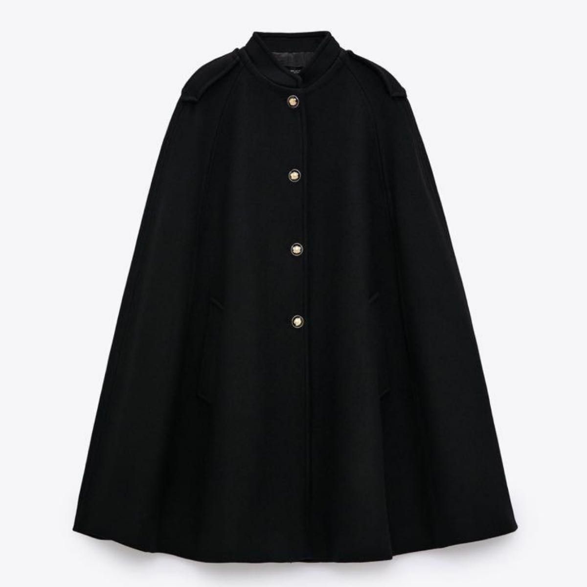 ZARA ポンチョコート ケープコート ブラック Mサイズ 9号 11号 ZARA ポンチョコート ケープコート ブラック Mサイズ 9号 11号