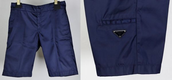 2019 PRADA プラダ トライアングル Nylon Shorts ナイロン ショートパンツ SPG73 S191 44 三角プレート b7187_画像1