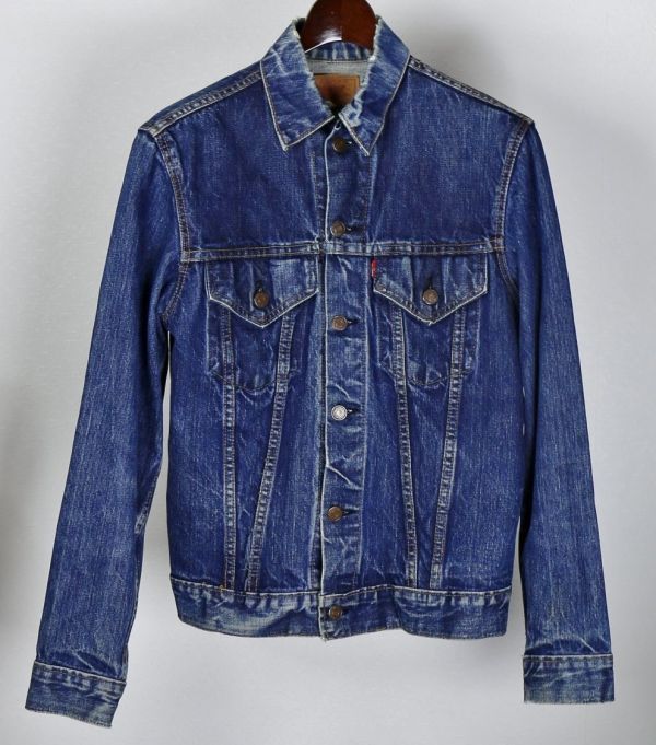 VINTAGE ヴィンテージ LEVI'S リーバイス BIGE Gジャン デニム ジャケット 38 4th 不均等V USA製 b7047_画像1