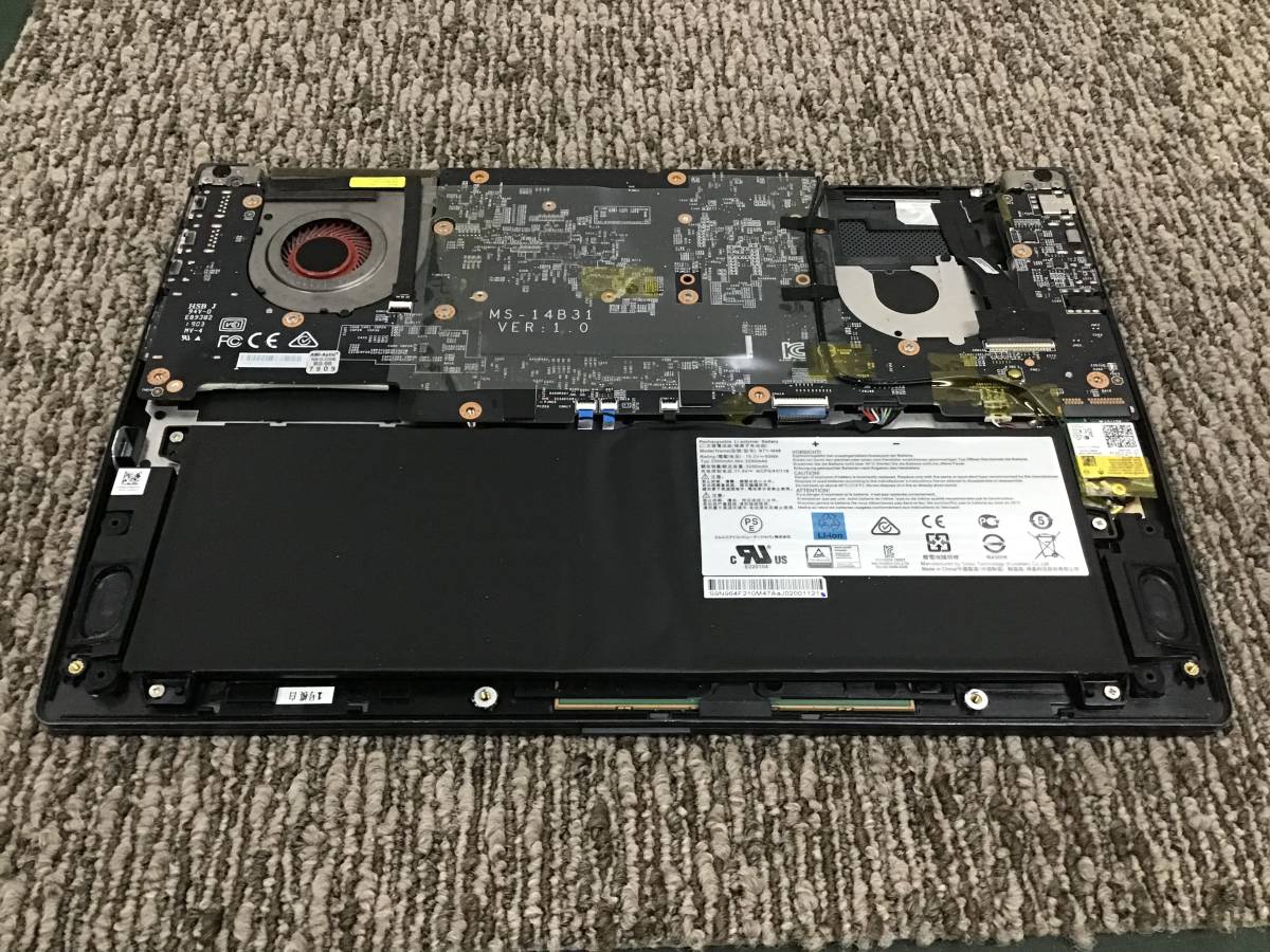 【86】MSI Prestige PS42 Modern 8MO Core i5-8265U 1.65GHz 8GB SSD・OS無し ジャンク品_画像8