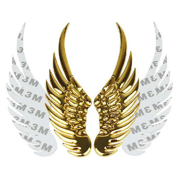 エンブレム 車 ステッカー 羽 翼 パーツ カー用品 3D アクセサリー ロゴ マーク バックドア 外装 色ゴールド 送料無料_画像2