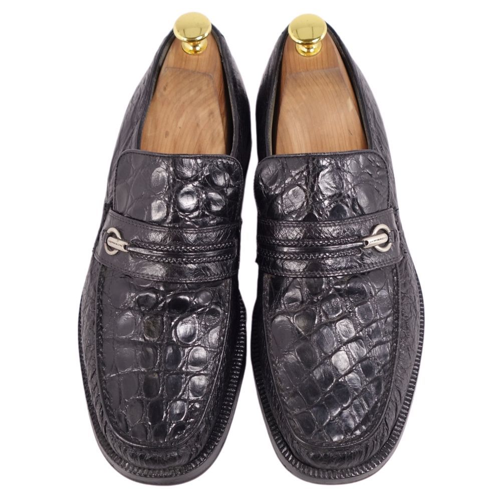 モレスキー MORESCHI ローファー クロコダイル ワニ革 シューズ 靴 メンズ イタリア製 6 1/2(24.5cm相当) ブラック cg10ds-rm04e25980_画像4