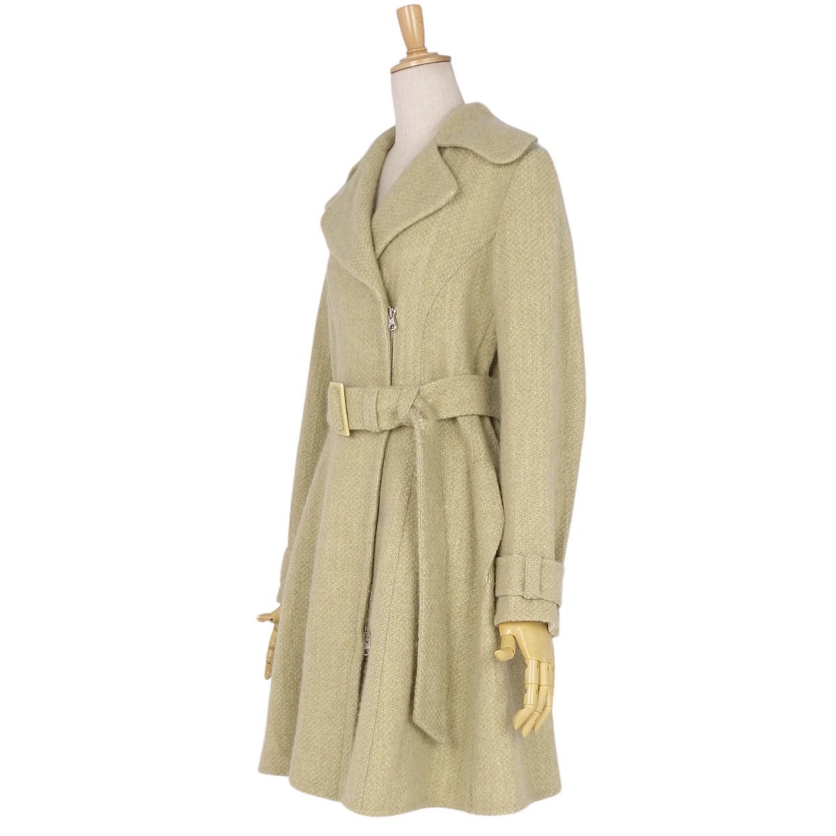 joru geo Armani GIORGIO ARMANI coat trench coat Zip up cashmere silk outer lady's 40 cg10ml-rm08f06495
