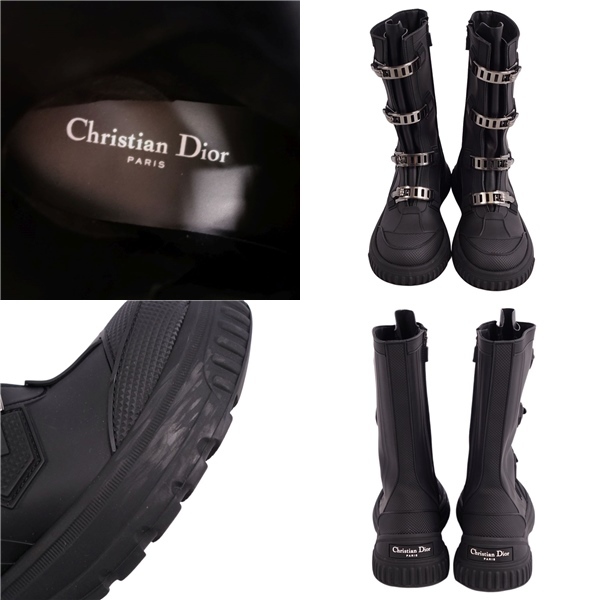 美品 クリスチャンディオール Christian Dior ブーツ GROUND グラウンド ラバー ロゴ シューズ 靴 レディース 36 黒 cg10ob-rm05e25858_画像9