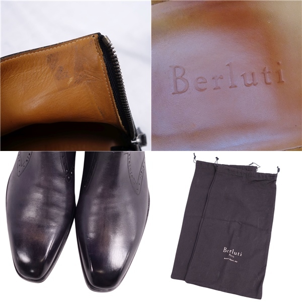 ベルルッティ Berluti ブーツ ショートブーツ ジップアップ ブローグ ヴェネチアレザー シューズ メンズ 27~27.5cm相当 cg10dr-rm10f06940_画像9