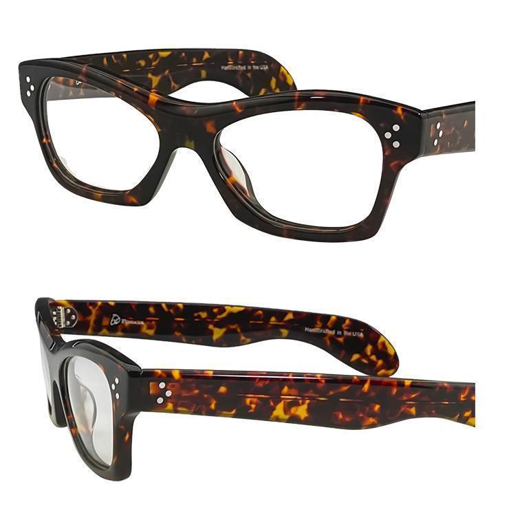 新品 度付きレンズ無料 ヴィンテージ OLD FOCALS オールドフォーカルズ Rocker スクエア USA ブラウンデミ  tortoiseshell