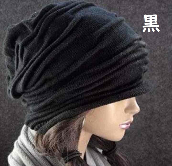送料無料 ブラック 黒色 男女兼用 メンズ ニット帽 レディース フリーサイズ　 No.819 D_画像8
