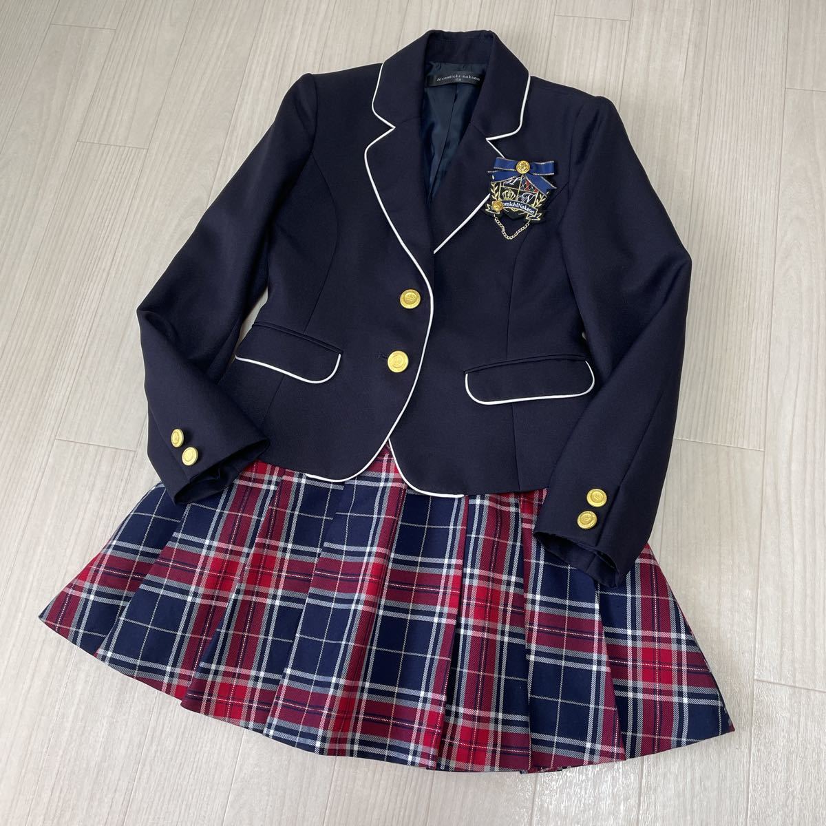 hiromichi nakano Hiromichi Nakano Kids Junior girl formal setup graduation ceremony . clothes dark blue red / navy blue check size 150 beautiful goods 