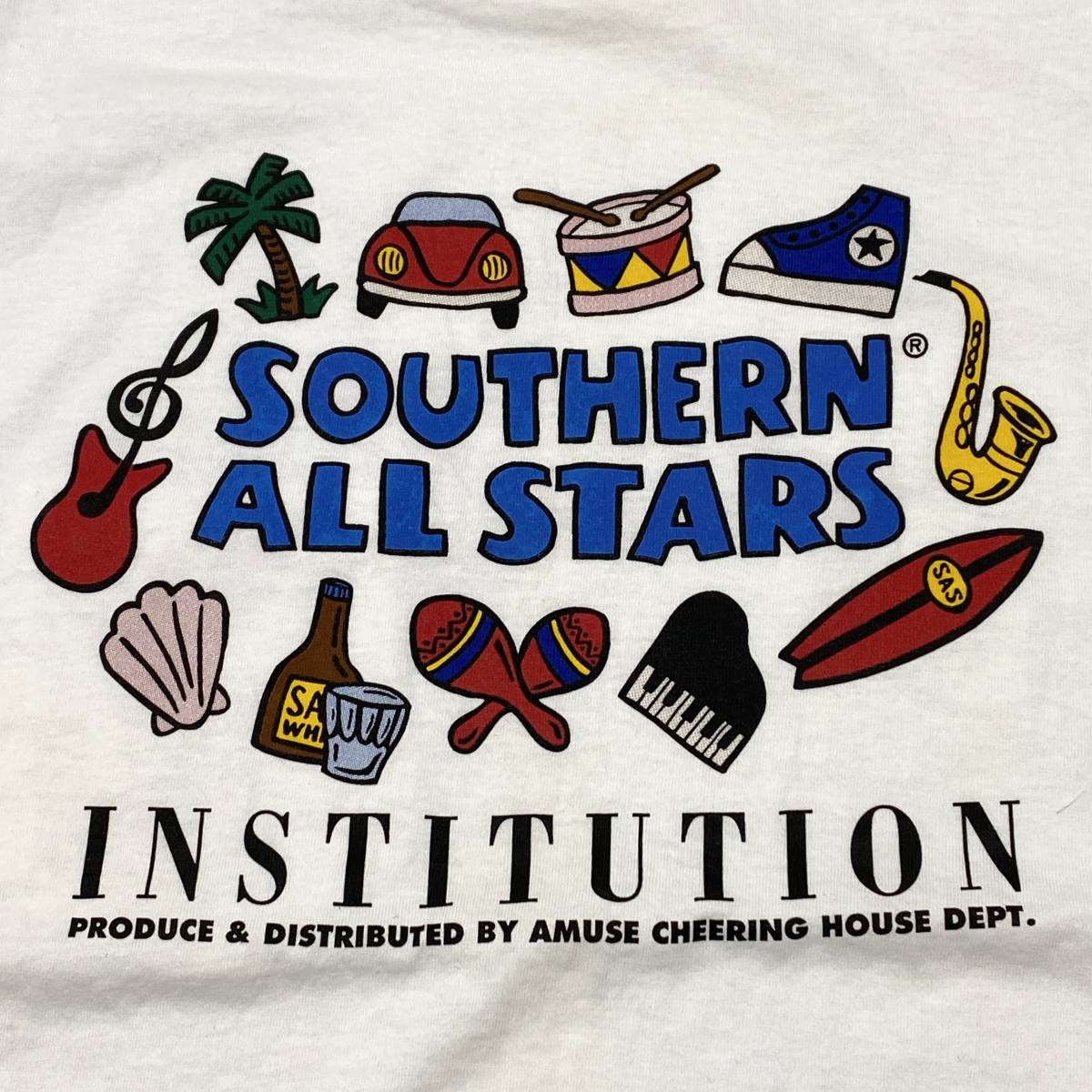 90s USA製 Southern All Stars サザンオールスターズ バックプリント Tシャツ L 白 メンズ シングルステッチ ビンテージ 送料185円 23-1003の画像3