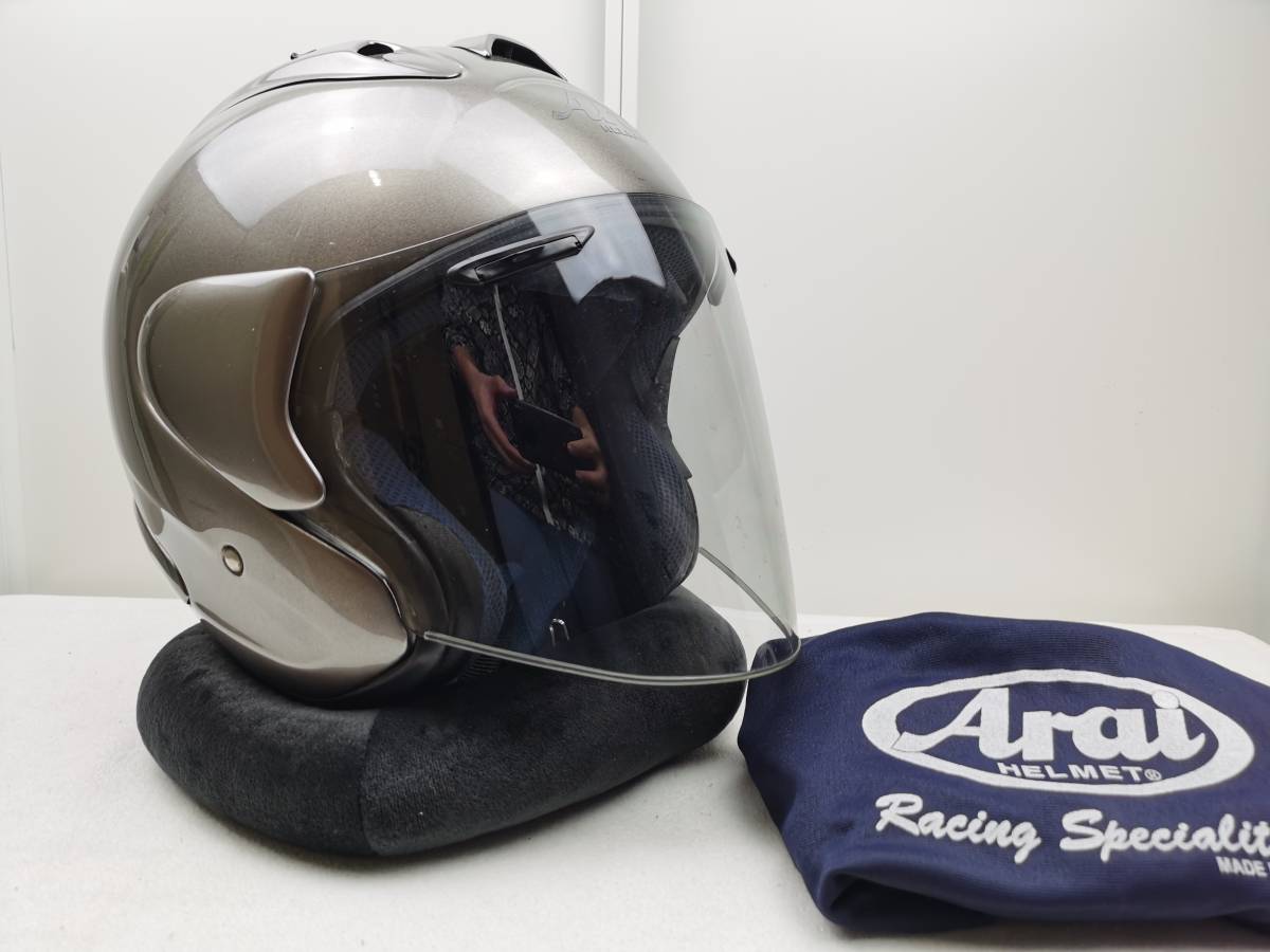 【希少】Arai アライ SZ-RAM3 レオングレー SZ-RAMⅢ 限定色 ジェットヘルメット Lサイズ _画像1